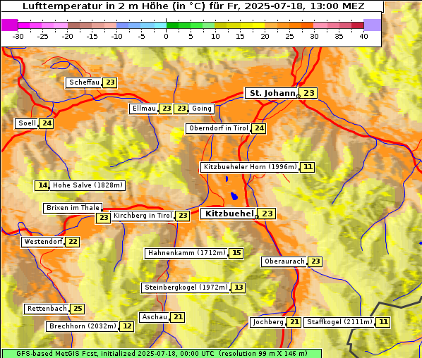 Temperatur, 18. 7. 2025