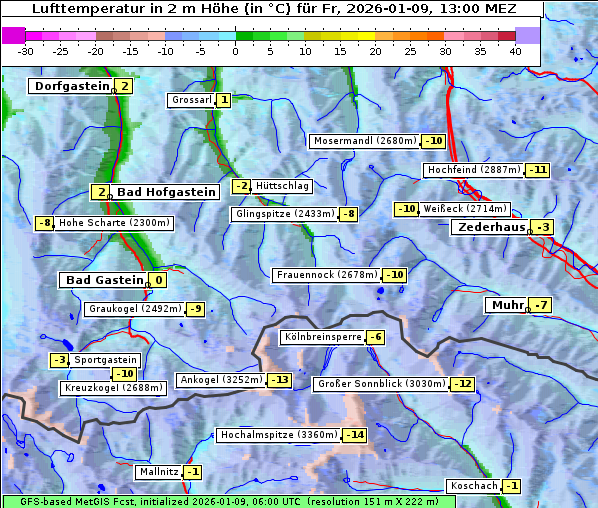 Temperatur, 9. 1. 2026