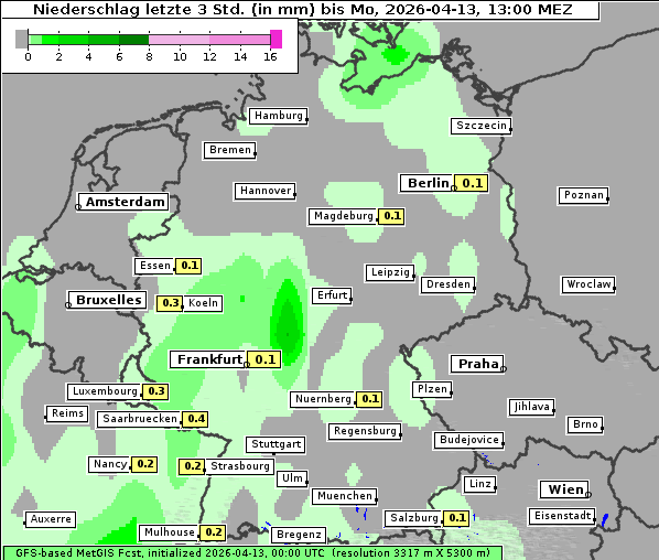 Niederschlag, 13. 4. 2026