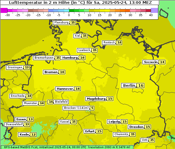 Temperatur, 24. 5. 2025