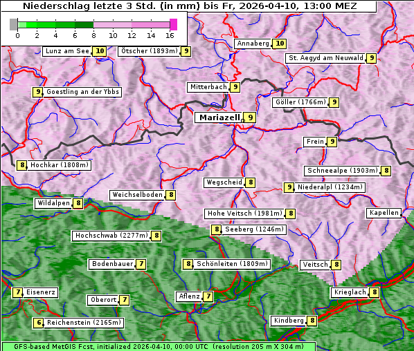 Niederschlag, 10. 4. 2026