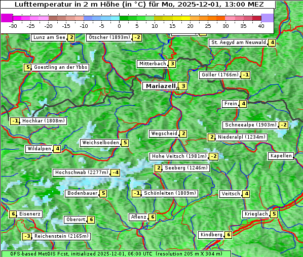 Temperatur, 1. 12. 2025