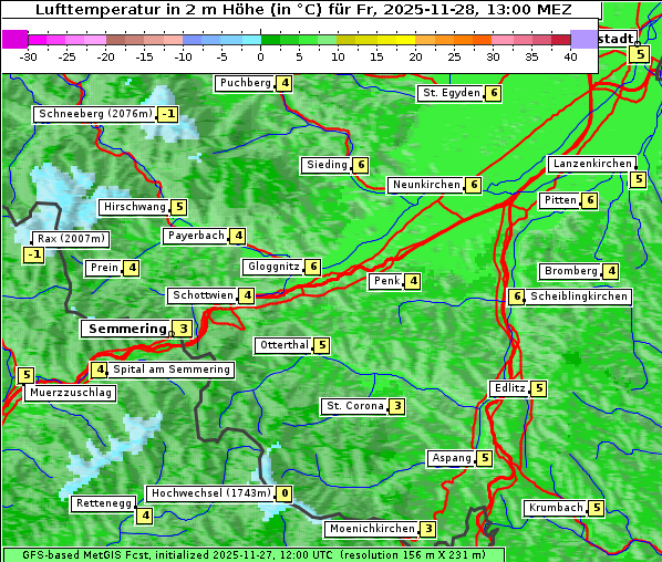 Temperatur, 28. 11. 2025
