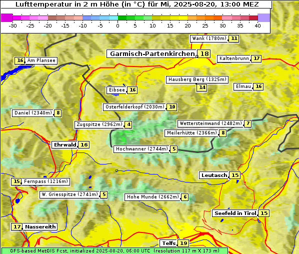 Temperatur, 20. 8. 2025