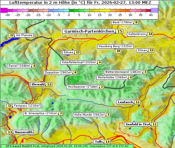 Temperatur, 27. 2. 2026