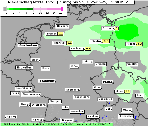 Niederschlag, 29. 6. 2025