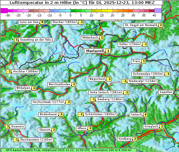 Temperatur, 23. 12. 2025