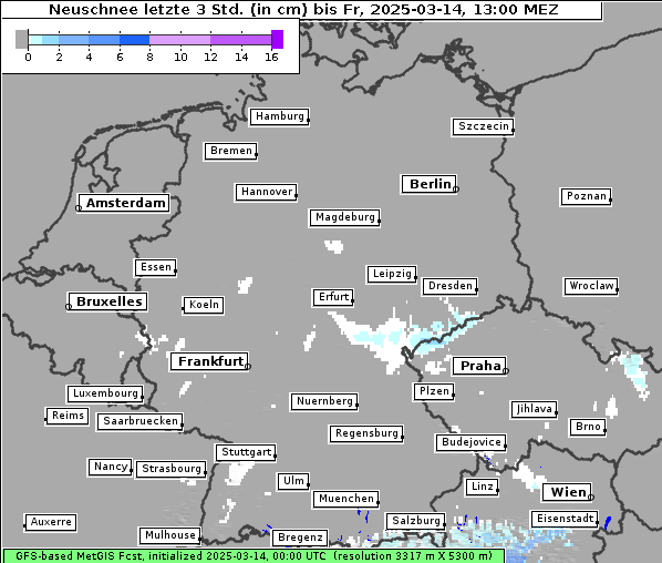 Neuschnee, 14. 3. 2025