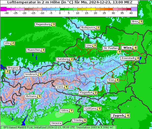 Temperatur, 23. 12. 2024