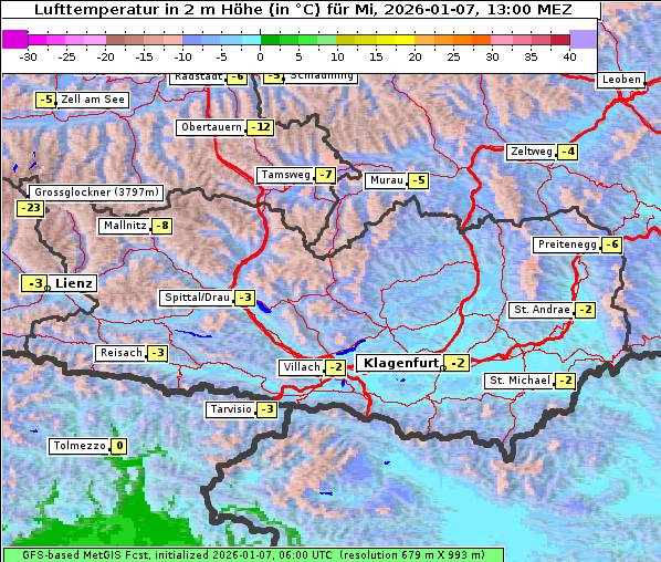Temperatur, 7. 1. 2026
