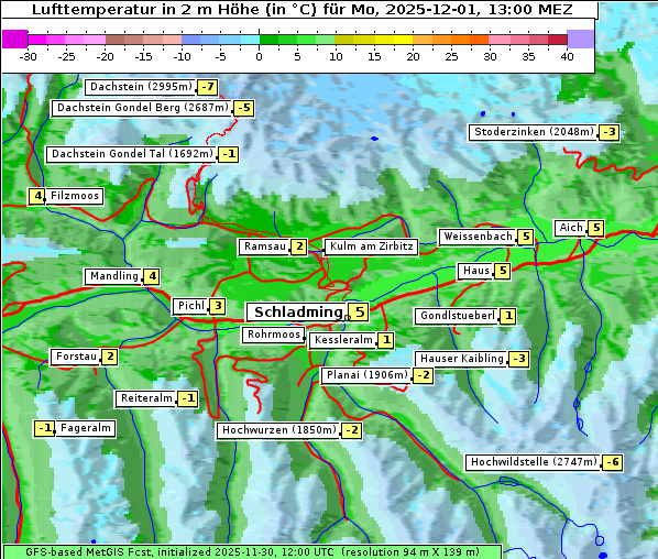 Temperatur, 1. 12. 2025