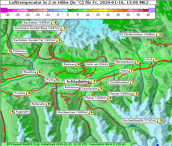 Temperatur, 16. 1. 2026