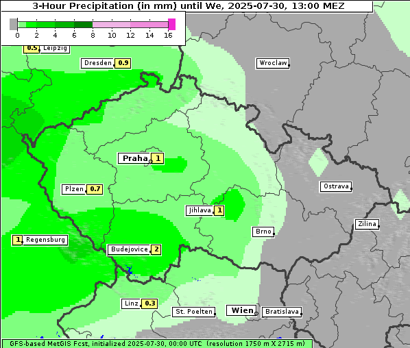 Niederschlag, 30. 7. 2025