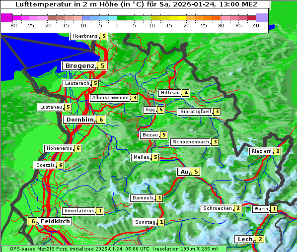 Temperatur, 24. 1. 2026