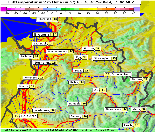 Temperatur, 14. 10. 2025