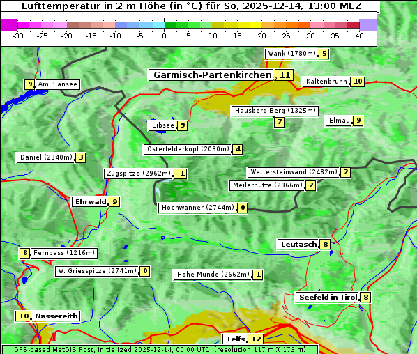 Temperatur, 14. 12. 2025
