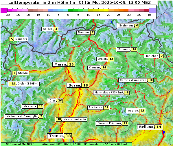 Temperatur, 6. 10. 2025