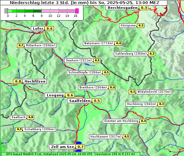 Niederschlag, 25. 5. 2025