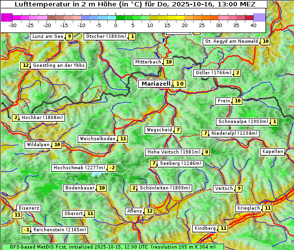 Temperatur, 16. 10. 2025