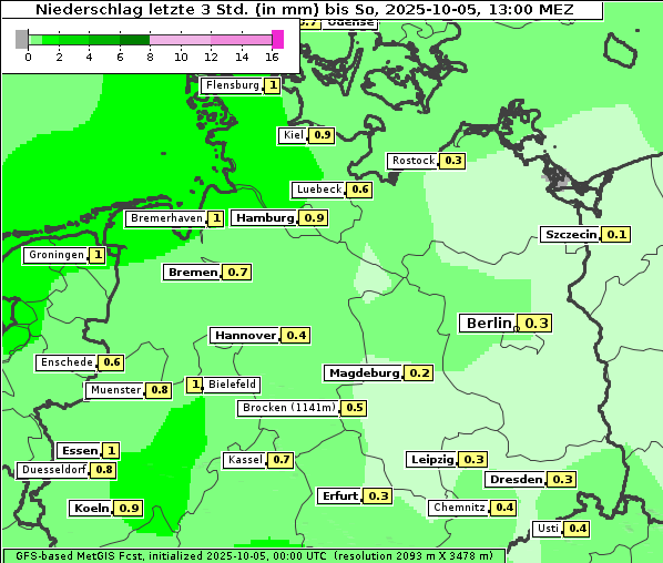 Niederschlag, 5. 10. 2025