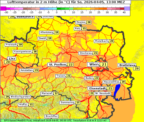 Temperatur, 5. 4. 2026