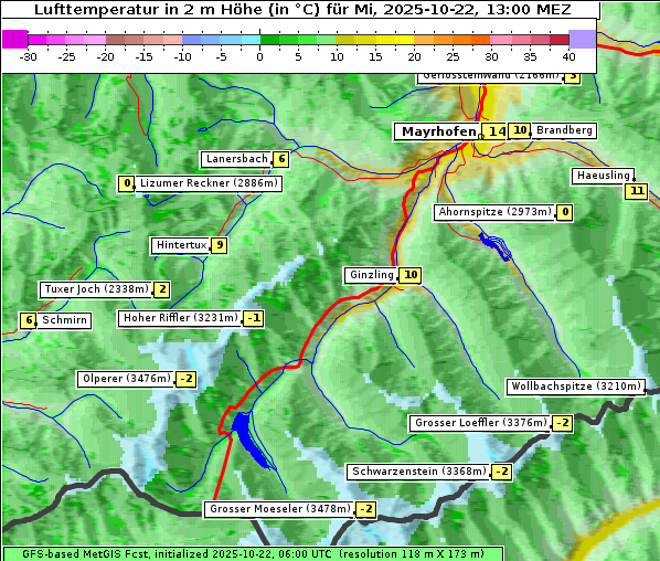 Temperatur, 22. 10. 2025