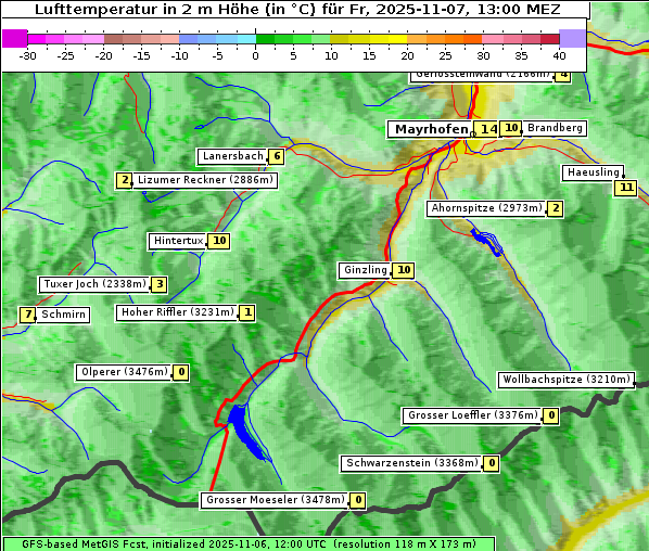 Temperatur, 7. 11. 2025