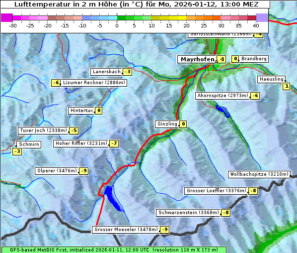 Temperatur, 12. 1. 2026