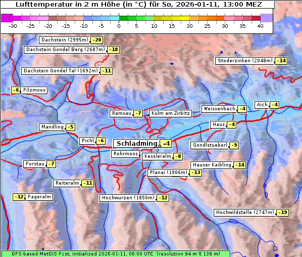 Temperatur, 11. 1. 2026