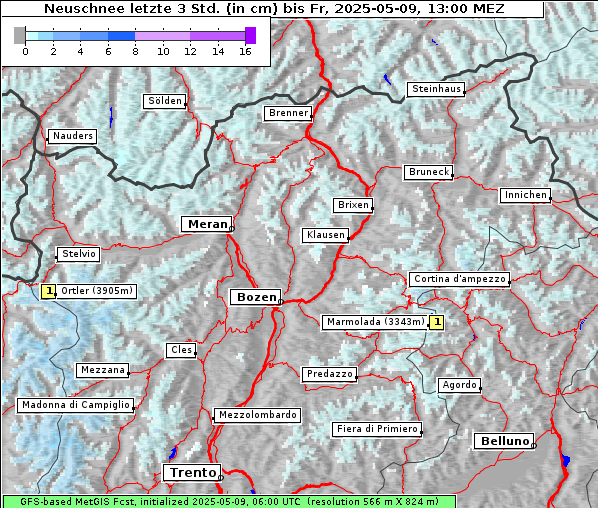 Neuschnee, 9. 5. 2025