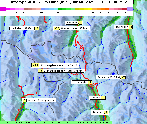 Temperatur, 19. 11. 2025