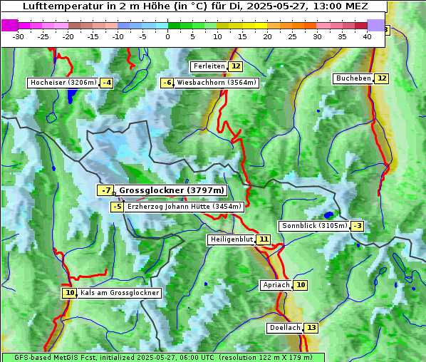 Temperatur, 27. 5. 2025