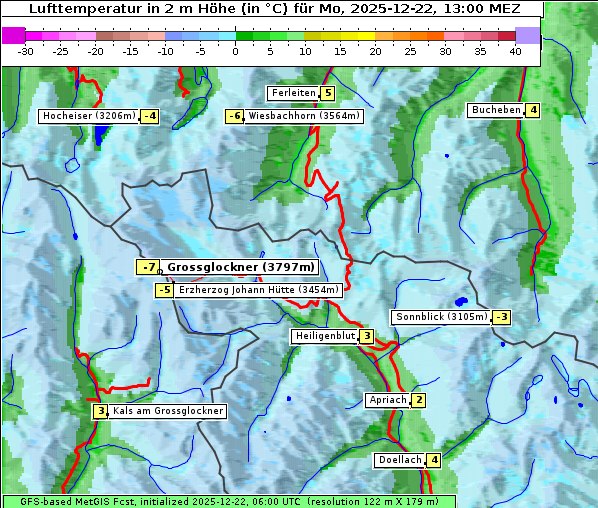Temperatur, 22. 12. 2025
