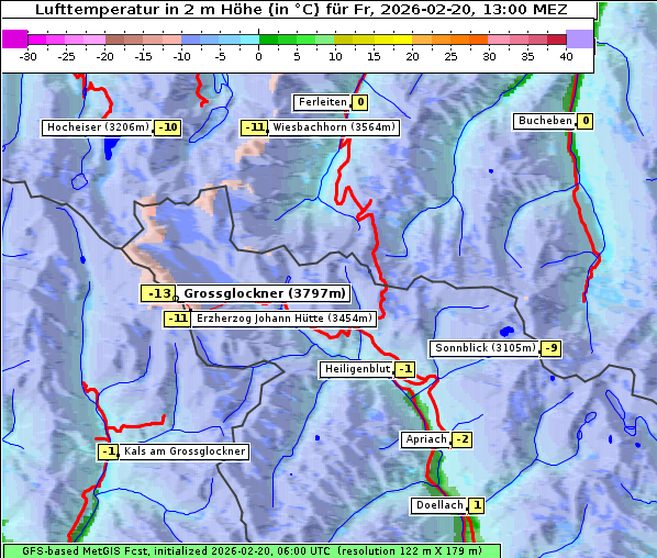 Temperatur, 20. 2. 2026