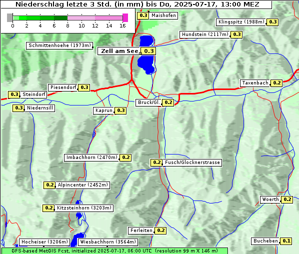 Niederschlag, 17. 7. 2025