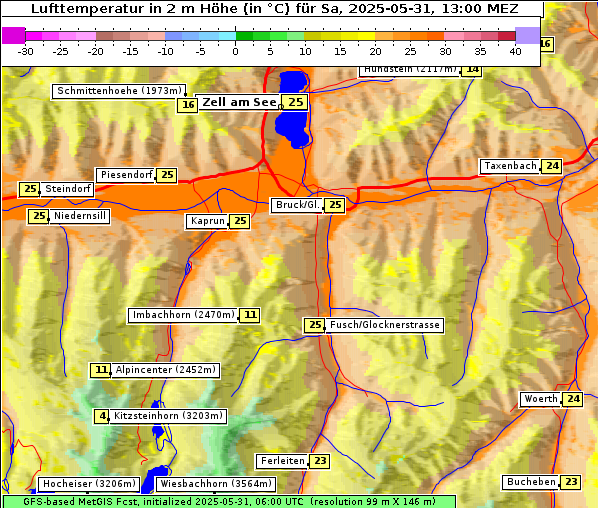 Temperatur, 31. 5. 2025
