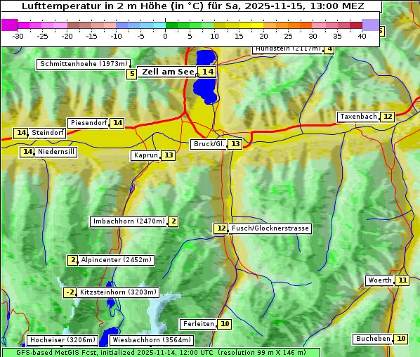 Temperatur, 15. 11. 2025