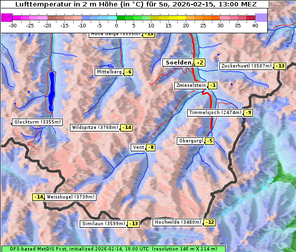 Temperatur, 15. 2. 2026