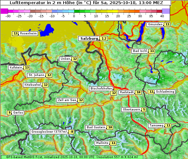 Temperatur, 18. 10. 2025