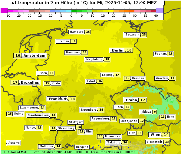 Temperatur, 5. 11. 2025