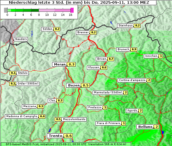 Niederschlag, 11. 9. 2025