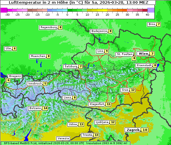 Temperatur, 28. 3. 2026