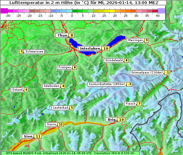 Temperatur, 14. 1. 2026