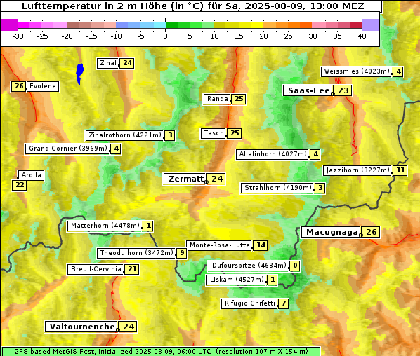 Temperatur, 9. 8. 2025