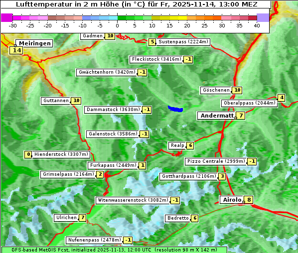 Temperatur, 14. 11. 2025
