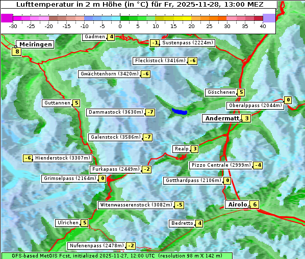 Temperatur, 28. 11. 2025