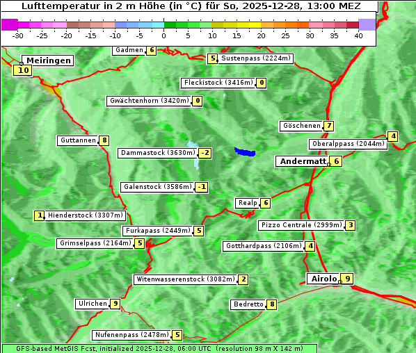 Temperatur, 28. 12. 2025