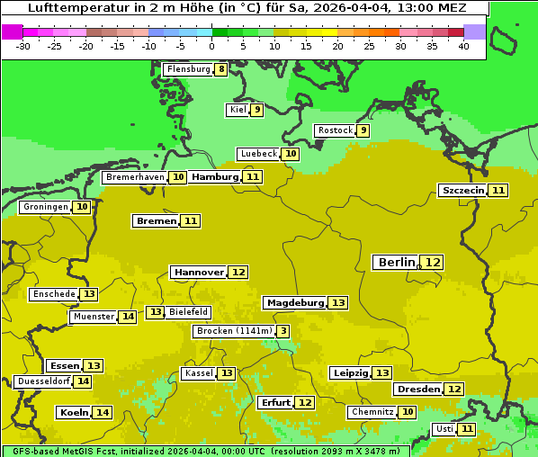 Temperatur, 4. 4. 2026