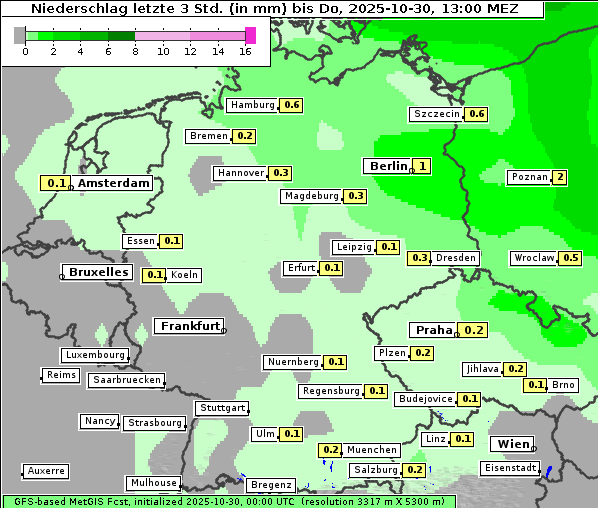 Niederschlag, 30. 10. 2025