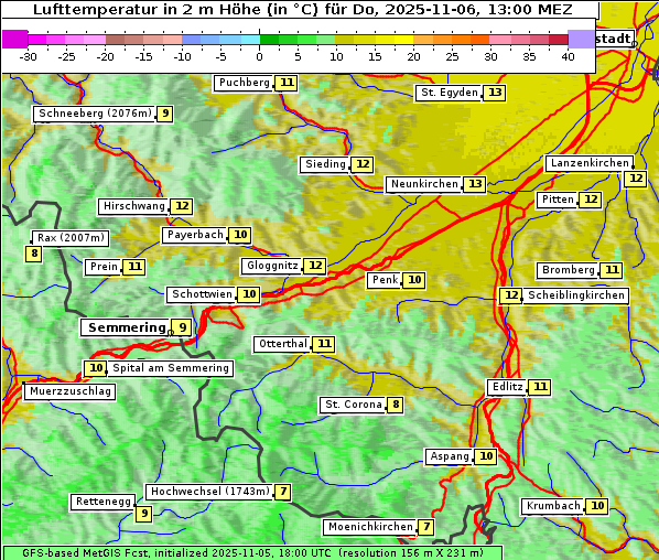 Temperatur, 6. 11. 2025